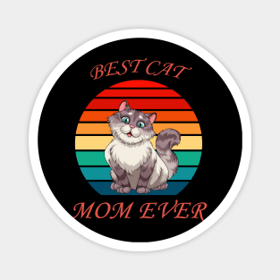 Vintage Best Cat Mom Ever Cat Mama Mother Gift for Women Magnet